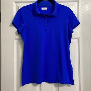 Columbia PFG Golf Polo Shirt Bright Blue Size Large